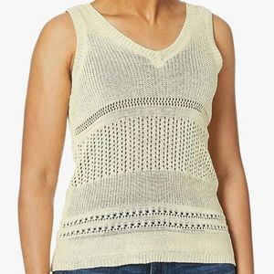 Pointelle Knit Sleeveless Sweater